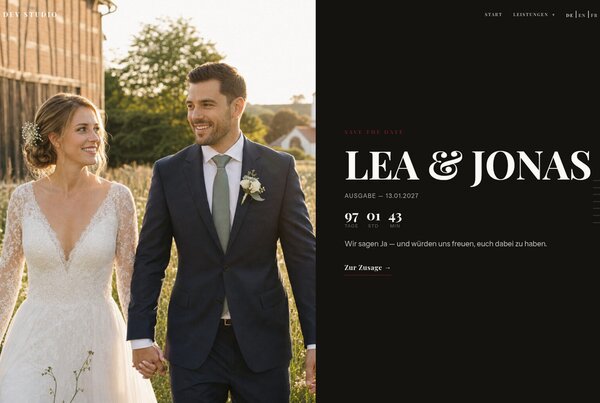 Hochzeit · Editorial (Blöcke, Magazin, hell/dunkel)